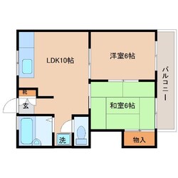 ふじコーポ中の島Ａの物件間取画像